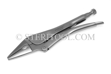 #10018 - 9"(225mm) Stainless Steel Long Nose Locking Pliers. locking pliers, long nose, stainless steel